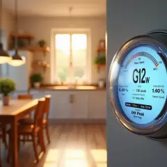 Termostat pokazuje taryfę G12w PGE, optymalizując zużycie prądu latem i zimą.