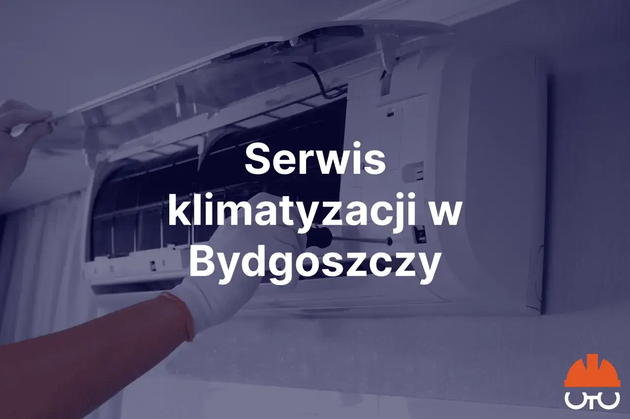 Ręka w rękawiczce serwisuje klimatyzację ścienną. Napis: